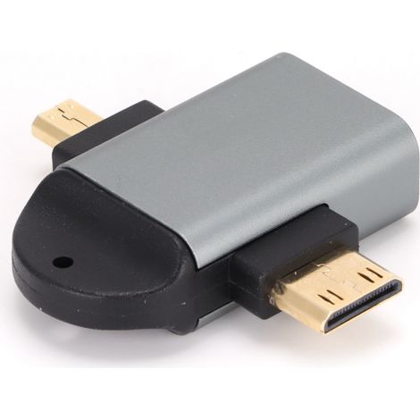 Adaptateur HDMI vers Mini HDMI en Alliage d'Aluminium - Convertisseur 2 en 1 Compact (1/5)