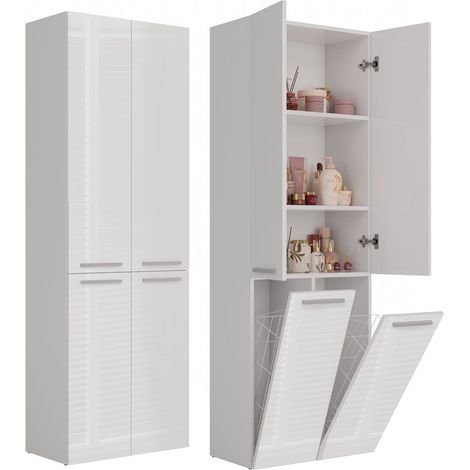 Poteau de salle de bain Nel 2K/DD, BLANC BRILLANT
