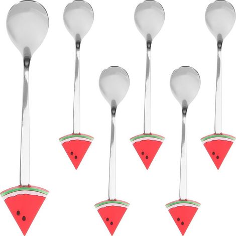 Eiscremelöffel mit Silikongriffen, Edelstahl, 6er-Set, leicht (1/5)