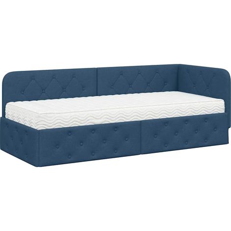 Estructura de cama en esquina Azul 80 x 200 cm tela vidaXL