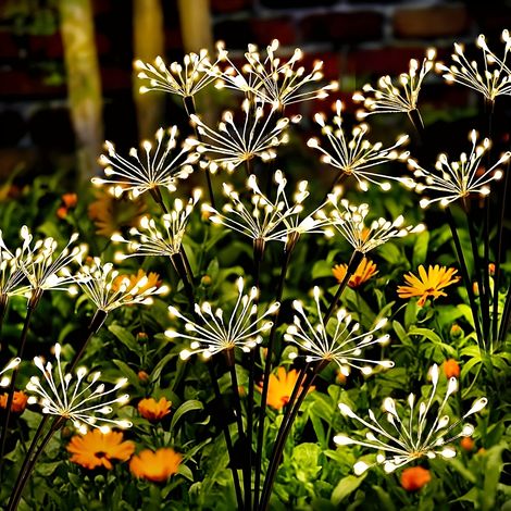 1 Lampe solaire d'extérieur effet feu d'artifice 8 modes Idéale pour décorer une cour, une allée et un jardin (1/5)