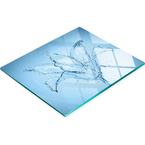 Tabla de cocina de vidrio duradera y elegante con estampado de flores acuáticas de 60x52 cm. (1/5)