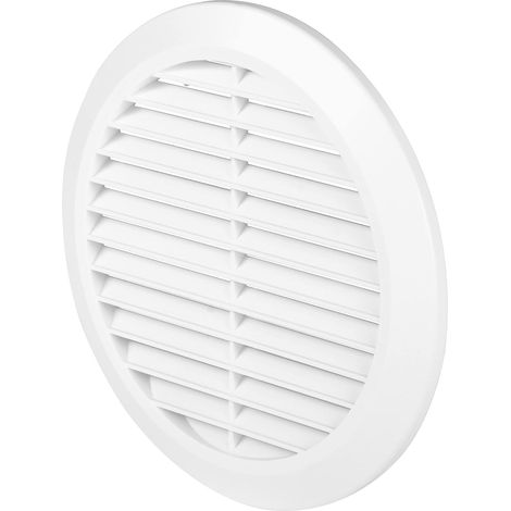 100 à 150 mm Grille d'aération ronde, plastique blanc, moustiquaire, grille d'air extrait, grille d'air soufflé ou extrait - taille de conduit d'air réglable, blanche (1/5)