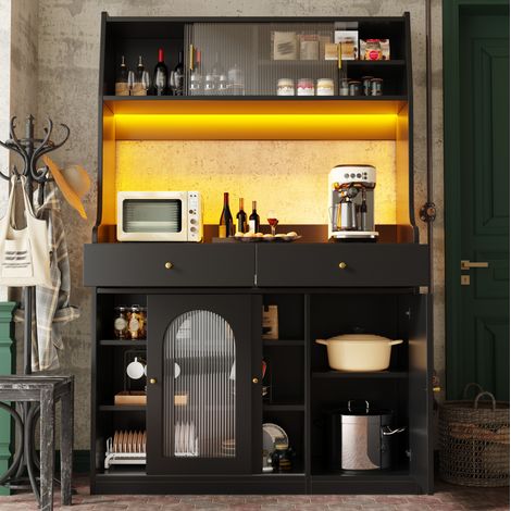 Sideboard Hochschrank LED 120x40x180 OKMYHOME (1/5)