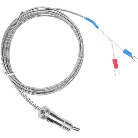 Sonde de température thermocouple type K à ressort de compression à baïonnette, fil 0-400°C (3 m) (1/5)