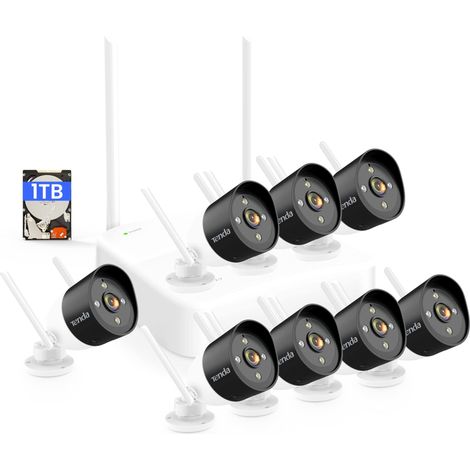 Tenda Kit Videosorveglianza WiFi, 8X 2K Telecamere da Esterno e 8CH NVR (fino a 10TB) con 1TB HDD, Visione Notturna a Colori, Rilevamento del Movimento e Persona, H.265, Accesso Remoto, K8W-3TC-1T (1/5)