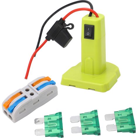 Adaptateur d'alimentation avec fusibles et bornes pour batteries Ryobi 18V P102-P109 (1/5)