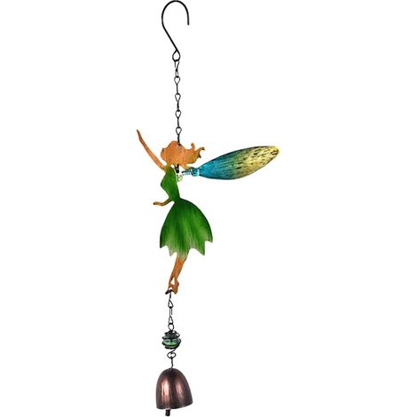 Carillon éolien en métal coloré en Forme de Petit Ange Peint à la Main pour extérieur, décoration pour Jardin, terrasse, Balcon