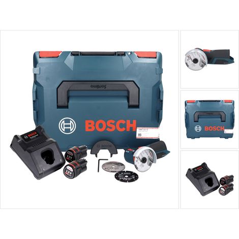 Bosch GWS 12V-76 Professional Akku Winkelschleifer 12 V 76 mm Brushless + 2x Akku 3,0 Ah + Ladegerät + L-Boxx