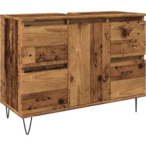 Maison Exclusive - Badschrank Altholz-Optik 80x33x60 cm Holzwerks