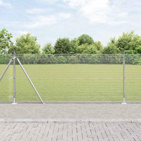Zaunpfosten Silber 10 x 0,8 m (12 x 12 mm Maschendraht) Stahl