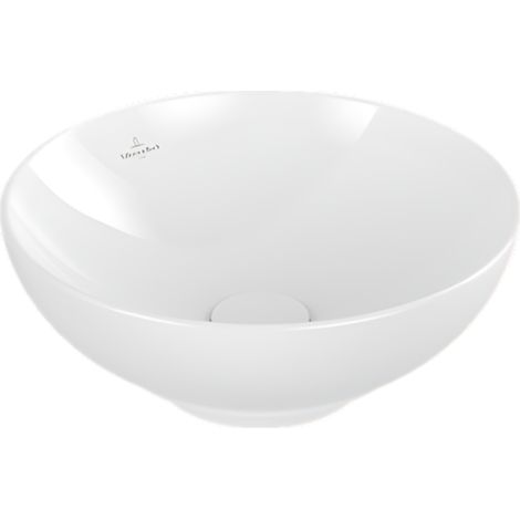 Lavabo sobre encimera redondo 42 x 42 VILLEROY ET BOCH Loop & Friends piedra sin esmerilar blanco sin rebosadero (1/5)