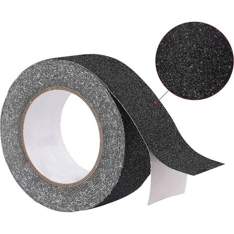 Bande Antiderapante Escalier 5 m x 2,5 cm, Ruban Adhésif Antidérapant Noir, Bande Adhesive Antiderapante pour Extérieur et Intérieur, Scotch Antiderapant Ruban Antidérapant Imperméable (1/5)