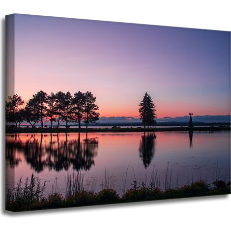 Leinwanddruck Sonnenuntergang über dem Wasser 40x30 cm