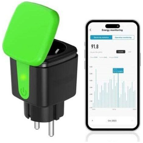 AIPER WLAN outdoor socket, wifi socket, outdoor socket measuring energy consumption, garden socket, outdoor socket, Smart plug, compatible with Alexa and Google Assistant (1/4)