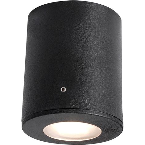 franca faretto 1xgu10 6w con pulsante cct (2 colori) ip55 h.11,5xd.9,5cm resina nera