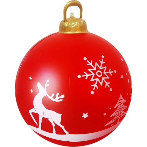 Boule De Noël Gonflable - 60 Cm - En Pvc Résistant Aux Intempéries - Pour Extérieur Jardin Porte Fenêtre - Avec Lampe Intégrée - 1 Pièce (1/5)