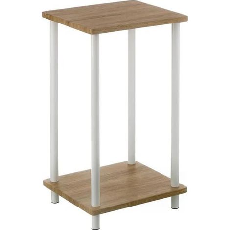 Etagère de rangement de cuisine - JUANIO - 34x30x59 cm - Blanc/Chêne - 2 étagères PVC - 5 kg/étagère (1/4)