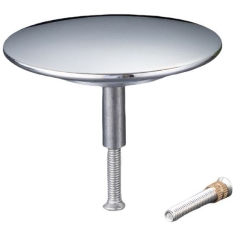 Bouchon de baignoire universel, bouchon de vidange chromé avec double joint innovant, compatible avec toutes les baignoires standard, hauteur réglable (1/5)