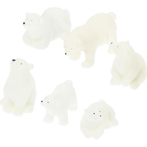 Ensemble de 6 Ornements en Résine Ours Polaire Surface Lisse et Design Adorable, pour Décoration Intérieure ou Cadeau de Mariage Style Aléatoire (1/5)