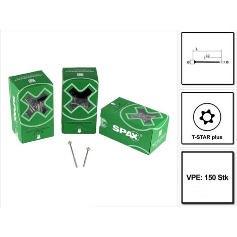 SPAX Vis à bois WIROX ,5 x 77 mm ,150 Stk. - Carton L (1/5)