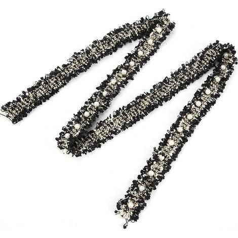 Bordure en dentelle de 2 yards de long, accessoire de décoration à faire soi-même, tissu textile décoratif pour la maison (noir) (1/5)