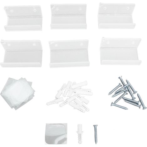 6Pcs Wall Mount Vinyl Record Shelf Clear Clear Acrylic Record CD Storage Rack Floating Wall Shelves for Bathroom Bedroom Living Room Kitchen