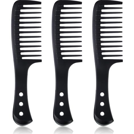 Peigne de coupe de cheveux à dents larges en plastique pour femmes 3 PCS