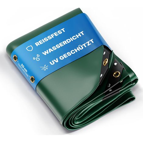 Bâche de Protection 650 g/m² 3x2 m (6 m²) Vert – bâche tissée PVC indéchirable, 100% imperméable & résistante aux UV, œillets en Laiton – pour Camion, Bois, Piscine & Jardin (1/5)