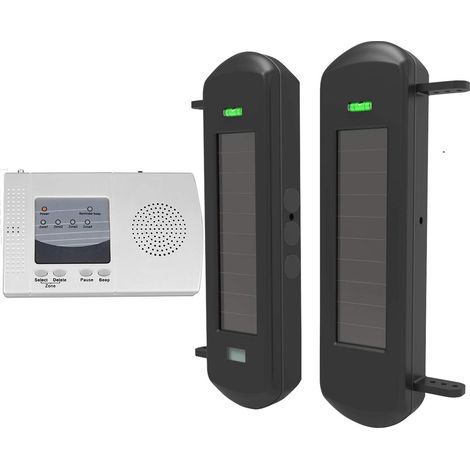 Système d'alarme solaire sans fil – mètres de distance de transmission – mètres de largeur du capteur – récepteur et détecteur
