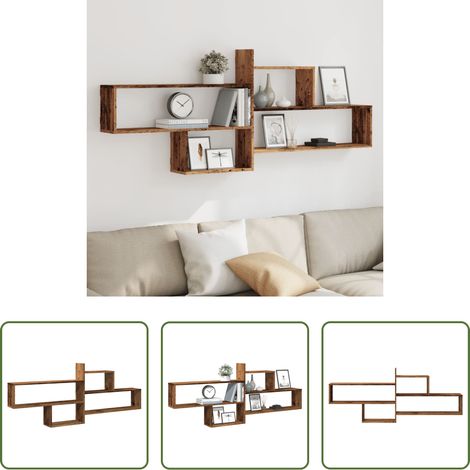 Wandregal Altholz - Wandregal Altholz-Optik 167,5x18x68 cm Holzwerkstoff (1/5)