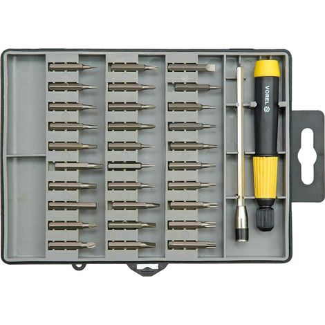 VOREL PRÄZISIONSSCHRAUBENDREHER MIT AUSTAUSCHBAREN BITS, 32-tlg. Set 64371 (1/3)