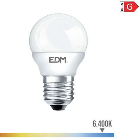 Lampadina LED EDM Sferica E27 5W 400lm 6400K Luce Fredda Ø4.5x8cm (1/2)
