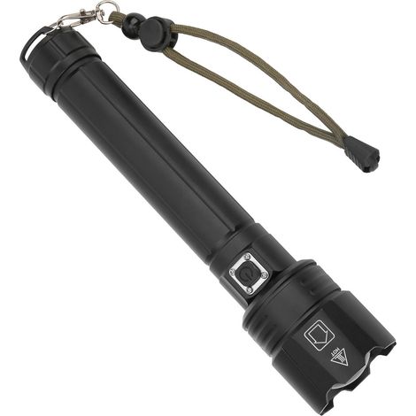 Wiederaufladbare, tragbare LED-Taschenlampe mit USB-Anschluss, Zoomfunktion und 3 Leuchtmodi, Notfalltaschenlampe (1/5)