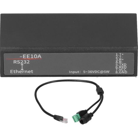 Module interface série RS232 vers Ethernet pour transmission réseau, serveur série 5‑36V, module de communication réseau. (1/5)