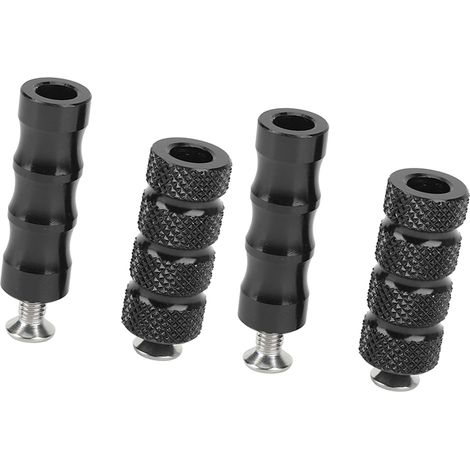 2 paires de repose-pieds de frein pour moto, finition CNC, plaqués, ajustement précis, pour boulons de fixation M6 (6 mm), noir. (1/5)