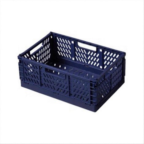 Boîte de rangement pliable, panier utilitaire, contenant cosmétique de bureau bleu (1/5)