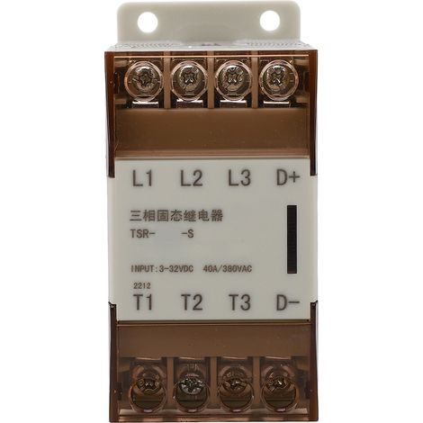 Relais statique triphasé avec radiateur 3-32VDC Tension de commande 24-380VAC Charge Coque blanche 40A TSR 40DA S (1/5)