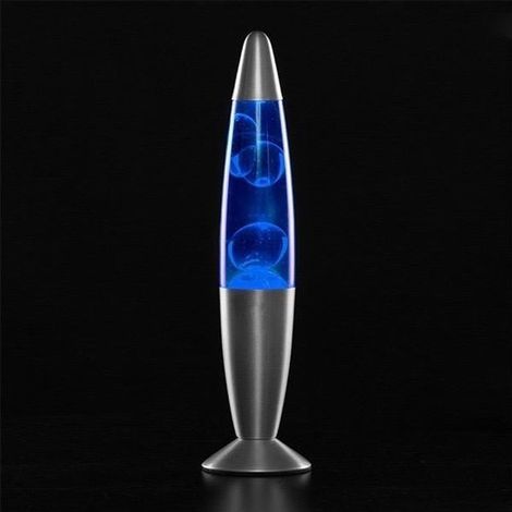 Lampe Lave - CELLUSTOP - Fusée - Aluminium et Verre - 35 cm - 2 Ampoules Halogènes Incluses (1/4)