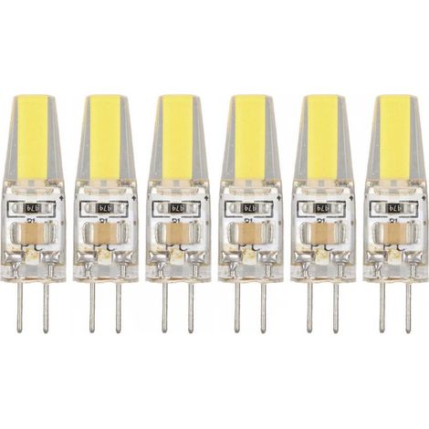 Lot de 6 ampoules LED G4 220 V 3 W, éclairage à 360 degrés, antireflet, pour plafond, lustres et paysages (lumière blanche) (1/5)