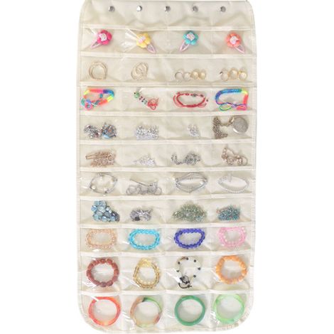 Porte-Bijoux - Sac De Rangement Suspendu Double Face Avec 40 Poches Transparentes - 45 X 85 Cm - 1 Pièce (1/5)