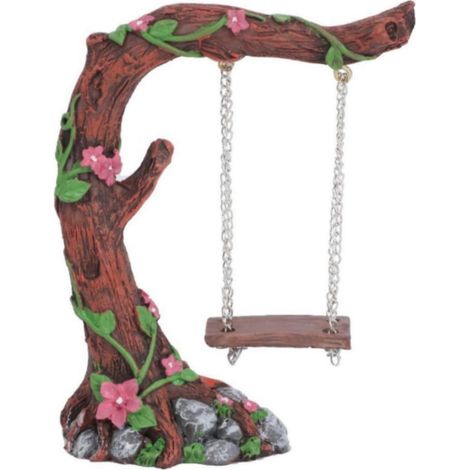1 Balançoire en résine, 10 cm, design détaillé, accessoire miniature, pour jardin féérique, maison de poupée, décoration