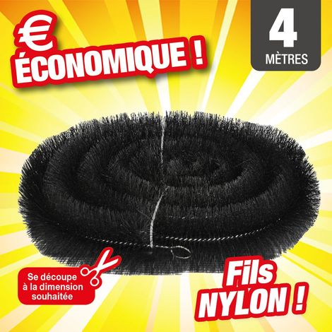 Brosse de protection gouttière 4m – Nylon aride 10cm diamètre – Évite bouchage feuilles et mousse – Installation facile avec crochets – Outiror