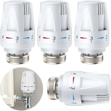 Lntyq 4pcs Tête de radiateur thermostatique, Tête thermostatique, raccord M30 x 1,5,Tête thermostatique Intelligente pour Thermostat Intelligent et Pack Chauffage collectif (1/5)