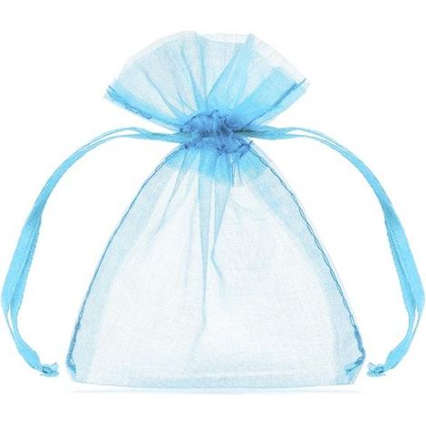 Bolsas de organza, azules, 10 cm, 10 unidades