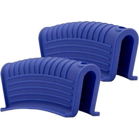Épaissi silicone moule poignée couvercle isolation couvercle moule Ear clip fonte moule poêle wok poignée support bleu (1/5)