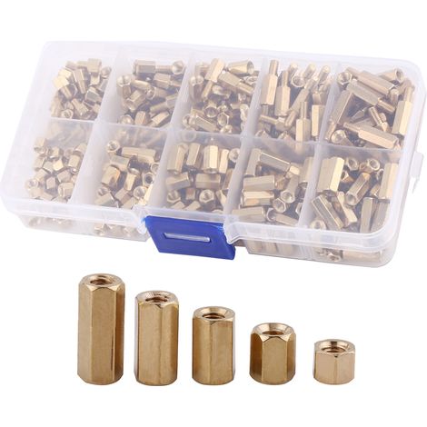 Kit de 300 entretoises M3 en laiton, hexagones mâle et femelle, pour carte mère (à monter soi-même). (1/5)