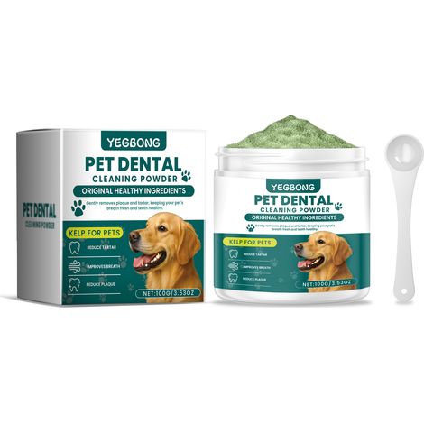 Poudre de nettoyage dentaire pour chiensFormule équilibrée pour l'hygiène buccale, le contrôle des odeurs, poudre dentaire au bicarbonate de sodium pour animaux de compagnie (1/4)