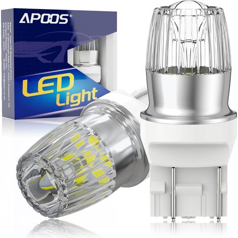 T20 LED Ampoules W21W W21/5W 7440 7443 992 12V 24V pour Voiture Feu de Recul Feu DRL Feux de Jours Clignotants Lumières Inverse Frein Arrière Lampe 6500K Blanc 2Pcs