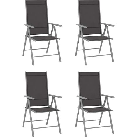 Maison Exclusive - Set Mobili da Pranzo per Giardino 5 pz Alluminio Argento e Nero (1/5)